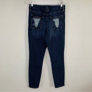 Good American Good Waist High Rise Skinny Jeans W/ Distressed Pockets Size 12